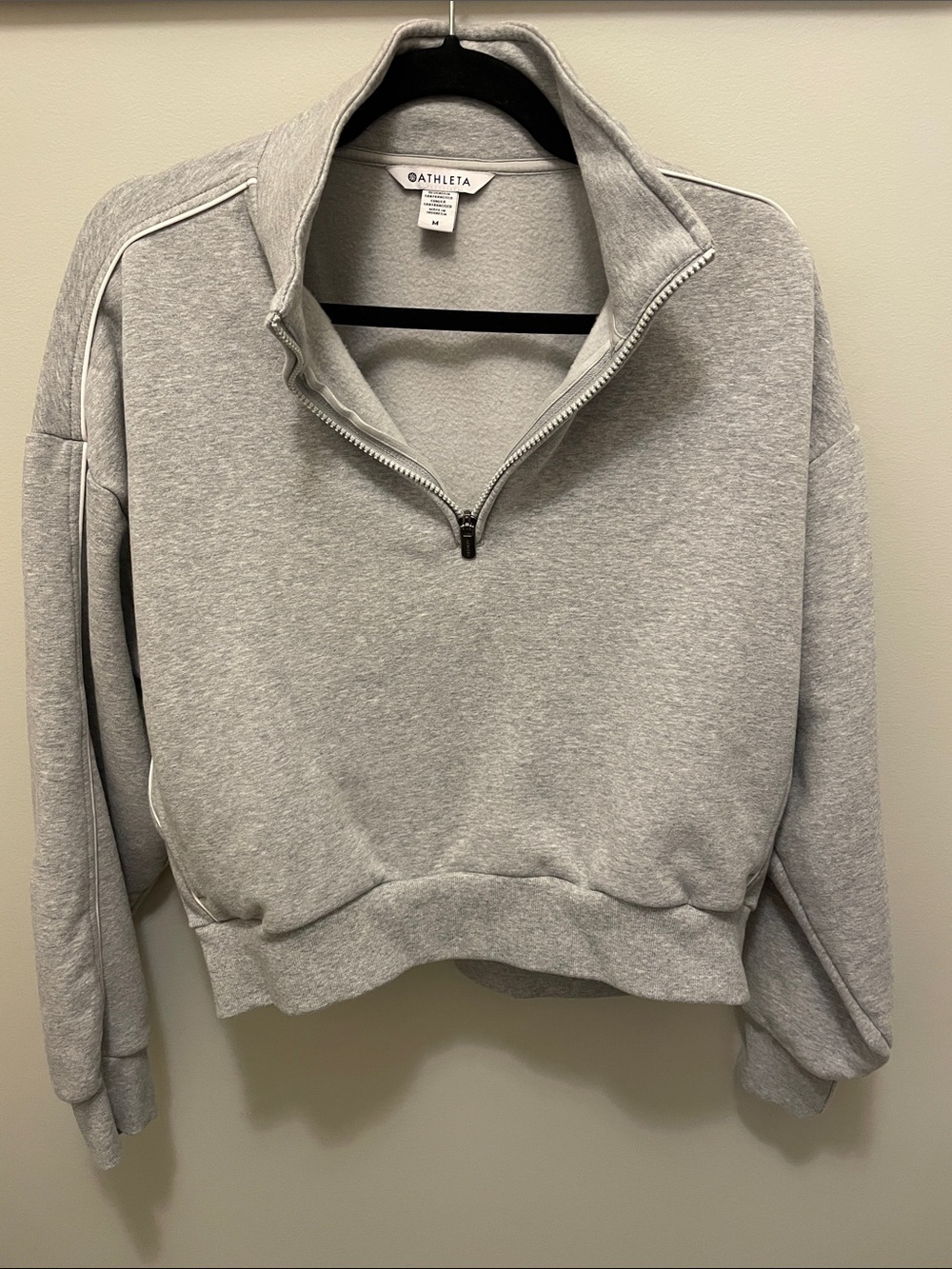 Athleta Women's Gray Quarter-Zip Crop Sweatshirt